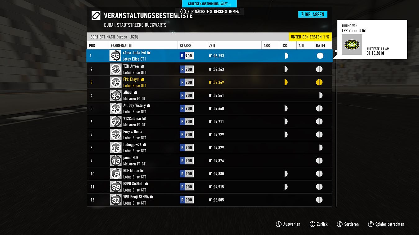 Hall of Fame QuickTune Professional Tuning Calculator for Forza
